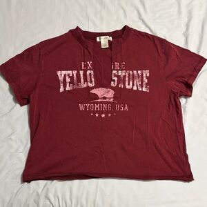 Explore Yellowstone Women's Red Short Sleeve Tee